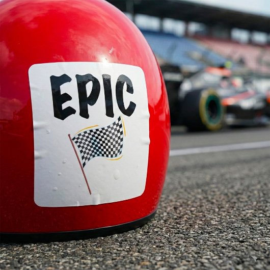 Eindstreep Geruite Racing Vlag Vierkante Sticker