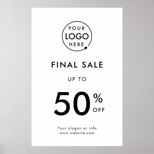 Eindverkoop | Korting op zakelijke Logo Poster (Voorkant)