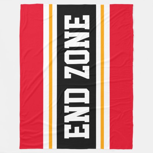 EINDZONE Helder Rood Geel Zwart Football Strepen Fleece Deken (Voorkant)