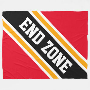 EINDZONE Helder Rood Geel Zwart Football Strepen Fleece Deken