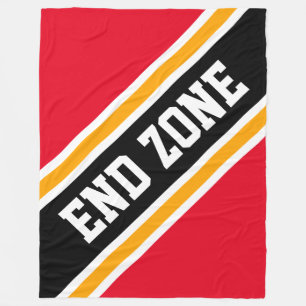EINDZONE Helder Rood Oranje Zwart Voetbal Strepen Fleece Deken