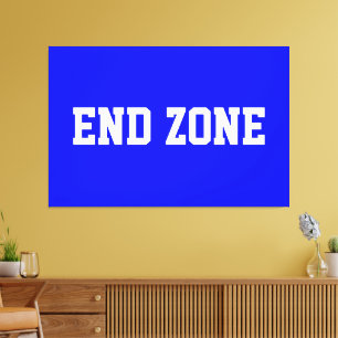 EINDZONE Plezierige sportieve voetbaltekst op koni Canvas Afdruk