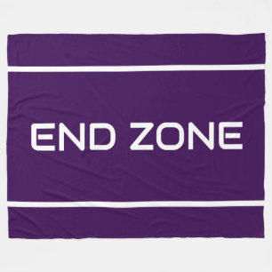 EINDZONE Strakke witte tekststrepen op diep paars Fleece Deken