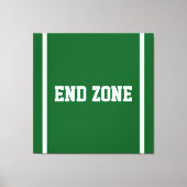 EINDZONE Witte tekst rand strepen op gridiron groe Canvas Afdruk (Voorkant)