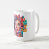 Eine Frau in Farbe im Viereckigen Rahmen Kunst  Koffiemok (Voorkant rechts)