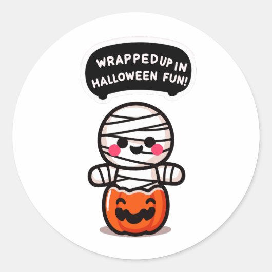Eine Mummie in einem Kürbis  Ronde Sticker (Voorkant)