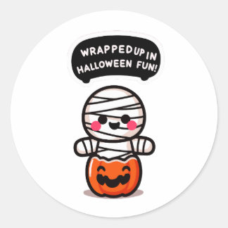 Eine Mummie in einem Kürbis  Ronde Sticker