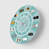 Eine Wanduhr mit Meerschweinchen Ronde Klok (Hoek)