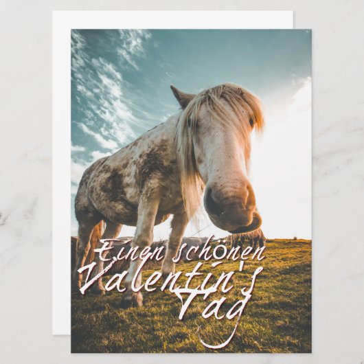 Einen schönen Valentinstag mit schauendem Pferd (Voorkant / Achterkant)