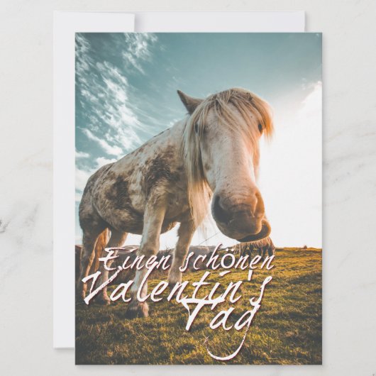 Einen schönen Valentinstag mit schauendem Pferd (Voorkant)
