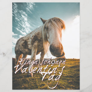 Einen schönen Valentinstag mit schauendem Pferd