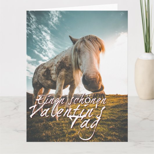 Einen schönen Valentinstag mit schauendem Pferd Kaart (Voorkant)