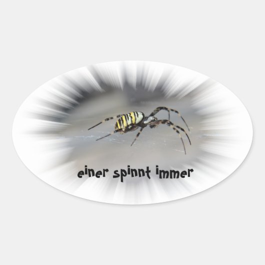 einer spinnt immer Aufkleber Ovale Sticker (Voorkant)