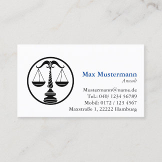 einfache Anwalt Visitenkarte Visitekaartje