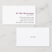 einfache Arzt Visitenkarte Visitekaartje (Voorkant / Achterkant)