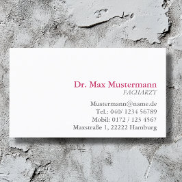 einfache Doktor Visitenkarte Visitekaartje