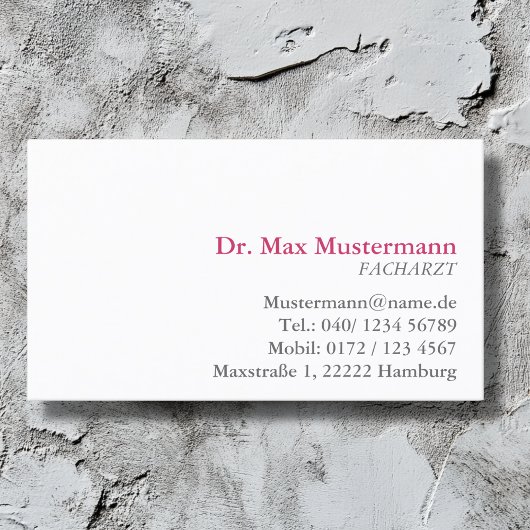 einfache Doktor Visitenkarte Visitekaartje