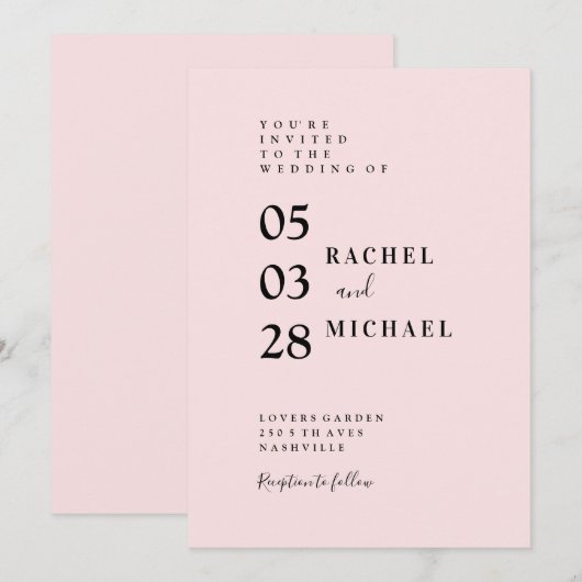 Einfache Einladung Uitnodiging (Voorkant / Achterkant)