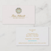 Einfache Elegante Blauw Lotus Blume Visitekaartje (Voorkant / Achterkant)