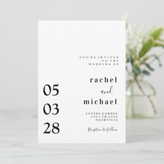 Einfache, elegante Einladung Kaart (Staand voorkant)