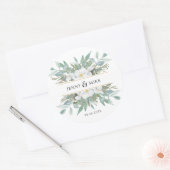 Einfache, elegante Eukalyptus Ronde Sticker (Envelop)