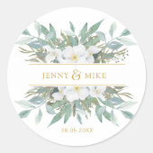 Einfache, elegante Eukalyptus Ronde Sticker (Voorkant)