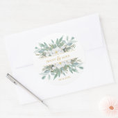 Einfache, elegante Eukalyptus Ronde Sticker (Envelop)