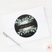 Einfache, elegante Eukalyptus Ronde Sticker (Envelop)