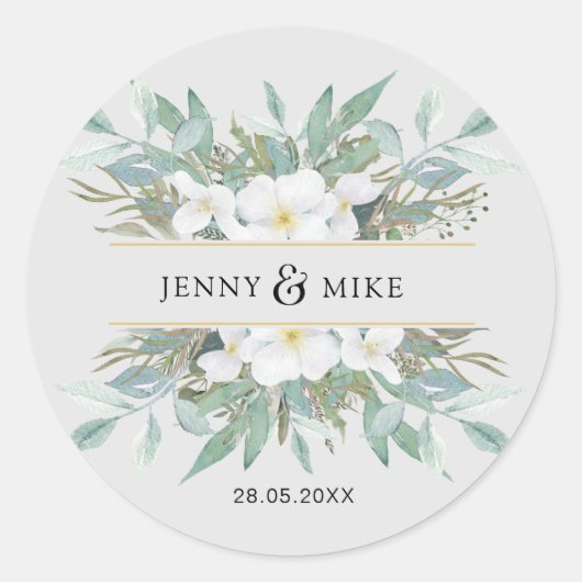 Einfache, elegante Eukalyptus Ronde Sticker (Voorkant)