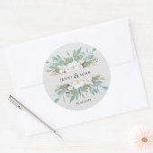 Einfache, elegante Eukalyptus Ronde Sticker (Envelop)