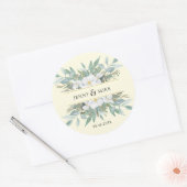 Einfache, elegante Eukalyptus Ronde Sticker (Envelop)