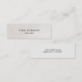 Einfache elegante Imitat Shimmery Weiße Mini Visitekaartje (Voorkant / Achterkant)