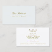 Einfache elegante Kosmetik Salon Spa Hellgrau Visitekaartje (Voorkant / Achterkant)