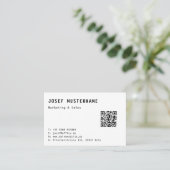 Einfache Elegante QR Code Visitenkarten Vorlage Visitekaartje (Staand voorkant)
