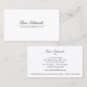 Einfache Elegante Rechtsanwalt Weiß Visitenkarte Visitekaartje (Voorkant / Achterkant)