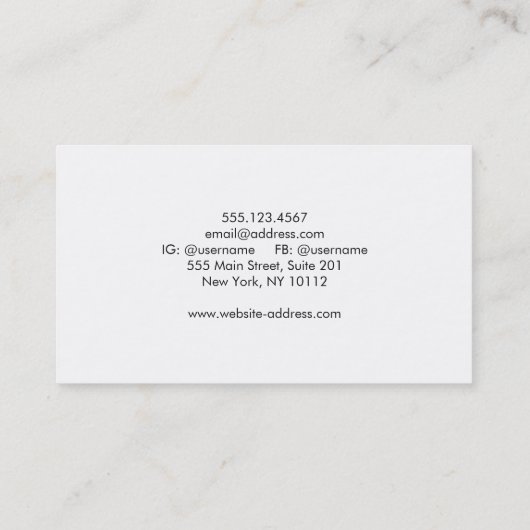 Einfache Minimalistisch massief Weiß berufliche Visitekaartje (Achterkant)