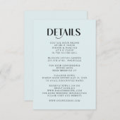 Einfache Moderne Wedding  Detail RSVP Kaartje (Voorkant / Achterkant)