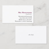 einfache Steuerberater Visitenkarte Visitekaartje (Voorkant / Achterkant)