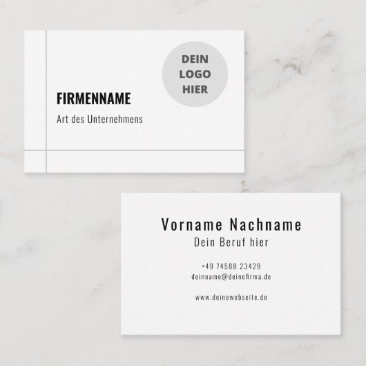 Einfache Visitenkarten Vorlage - Online Gestalten Visitekaartje (Voorkant / Achterkant)