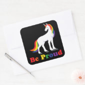 Einhorn | Regenbogen | Proud | LGBT Vierkante Sticker (Envelop)