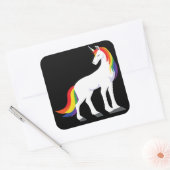 Einhorn | Regenbogen Vierkante Sticker (Envelop)