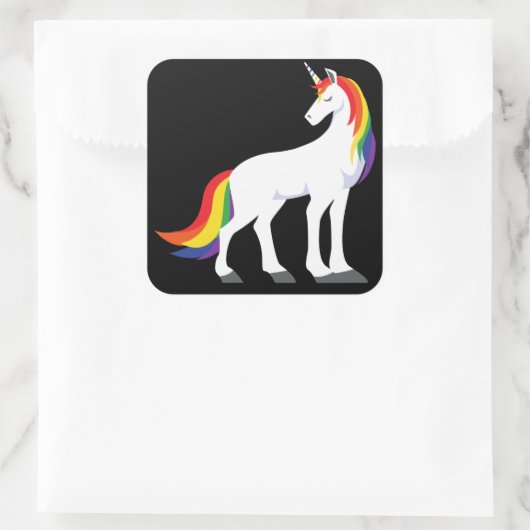 Einhorn | Regenbogen Vierkante Sticker (Tas)