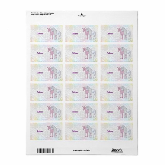 Einhörner Etiket (Full Sheet)