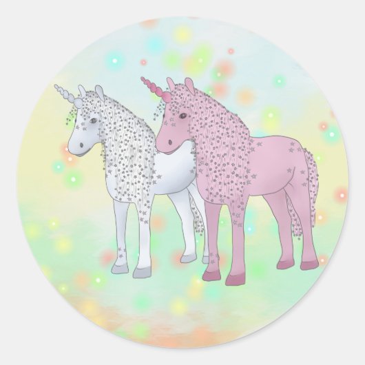 Einhörner ronde sticker (Voorkant)