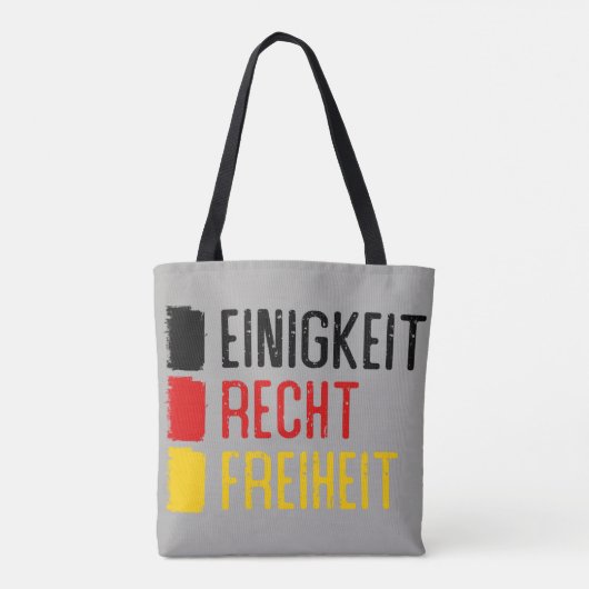 Einigkeit Recht Freiheit Bag, Duitse Motto Tote Bag (Achterkant)