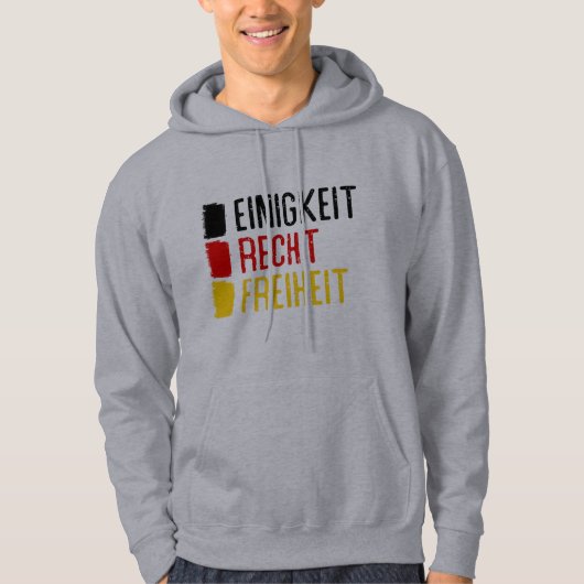 Einigkeit Recht Freiheit Duitsland Motto Hoodie (Voorkant)