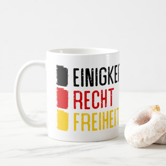 Einigkeit Recht Freiheit, Motto of Germany Koffiemok (Met donut)