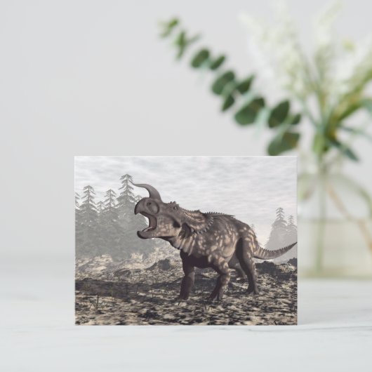 Einiosaurus dinosaur - 3D rendering Briefkaart (Staand voorkant)