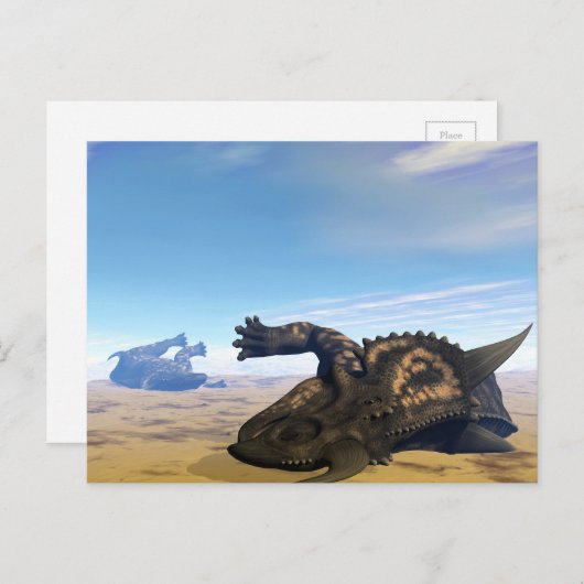 Einiosaurus dinosaurus dood briefkaart (Voorkant / Achterkant)