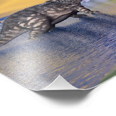 Einiosaurus dinosaurus door zonsondergang - 3D ren Foto Afdruk (Hoek)